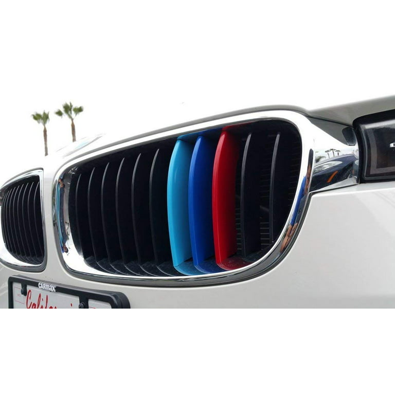 iJDMTOY M-Colored Grille Insert Trims For BMW F30 3 Series 320i 328d 328i  335i 340i w/Standard Kidney Grill (11 Beams), NOT for 8-Beam Black Grille  nor M3 Fits select: 2012-2013 BMW 328