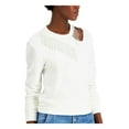 thumbnail image 3 of I.N.C Womens Bejewelled Sweatshirt, White, Large, 3 of 4