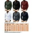 thumbnail image 2 of Fashnice Men Blouse Long Sleeve Tops Lapel Neck Polo Shirt Regular Fit Work T Shirts White 2XL, 2 of 2