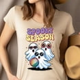 thumbnail image 2 of Spooky Season Retro Ghost Shirt, Cute Halloween Party Tee, Ash, Size XL, 2 of 6
