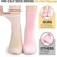 thumbnail image 5 of TELOLY Moisturizing Socks 2 Pairs Ankle Above Silicone Socks for Dry Cracked Feet One Size Pink and Beige- Self Care Gifts for Women, 5 of 7