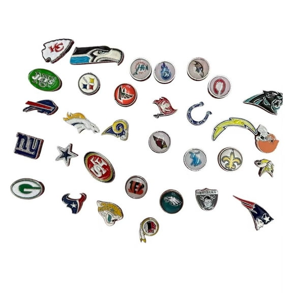 Set of 32 football Slide Charms 8mm for Jewelry/Crafting/Making Charm Bracelets/Charm Necklaces/Charm Wristbands/DIY Jewelry