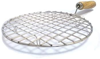 Stainless Steel Round Roti Grill Roti Jali Papad Grill Chapathi Grill with pipe handle dia-9Inches