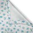 thumbnail image 4 of Ambesonne Cartoon Valance Pack of 2, Scribbled Flower Heads, 54"X12", Deep Sky Blue White, 4 of 5