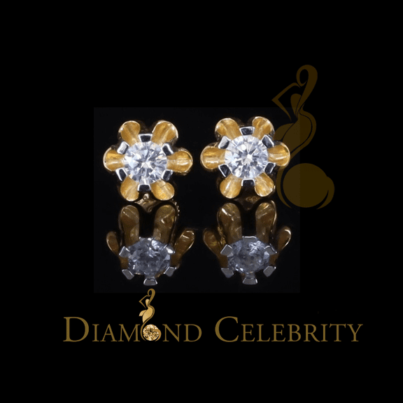 Diamond Celebrity's 0.50ct VVS D Moissanite 925 Silver Yellow Buttercup Stud Earrings for Men&Women