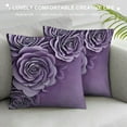 thumbnail image 3 of Nawypu  3D Flower Throw Pillow Covers Aesthetic Decorative Floral Accent Pillow Cases Rectangle Pillowcase Cushion Couch Bed Bedroom Living Room Purple Lilac, 3 of 5