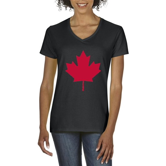 IWPF - Women's T-Shirt V-Neck Short Sleeve - Canada Leaf