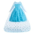 thumbnail image 4 of LOEL Princess Dress for Girls Birthday Party Queen Dress up Long Sleeve Sequin Dress Blue Fancy Outfit, 4 of 9