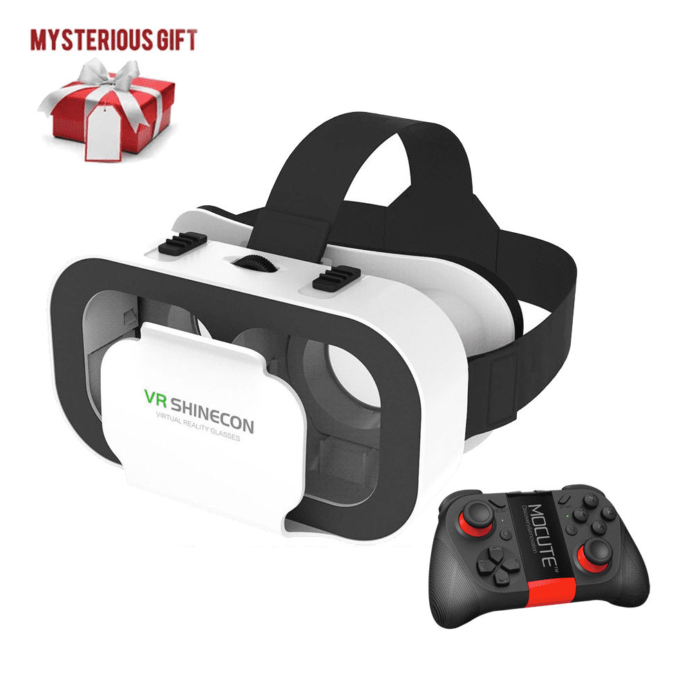 3D VR Glasses with Remote Control, 3D Glasses Smart Virtual Reality Headset  for VR Games & 3D Movies, Eye Care System for iPhone and Android Smartphones  