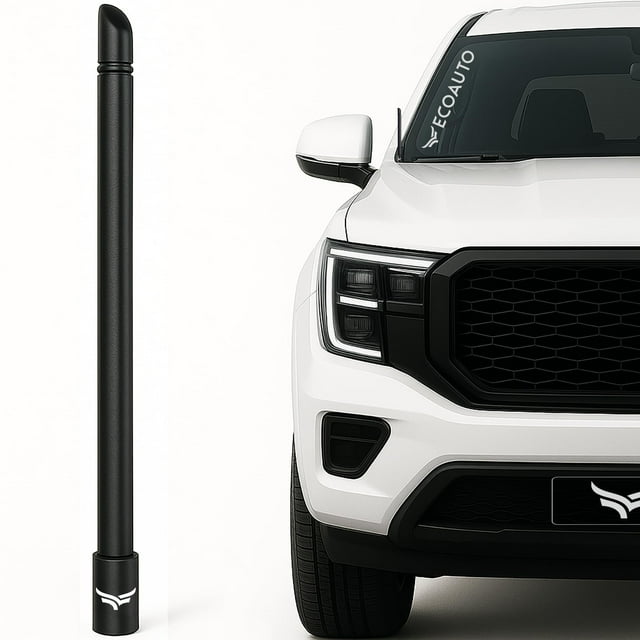 Antena EcoAuto universal de 8", corta y rechoncha, negra