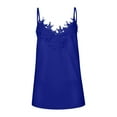 thumbnail image 4 of Pntutb Womens Fashion Casual Summer Sling Solid Color Sleeveless Lace V-Neck Top Blue XXL, 4 of 6