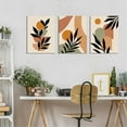 thumbnail image 5 of Mid Century Modern Wall Art Boho Canvas Wall Art for Bedroom Multicolored Minimalist Boho Leaf Canvas Prints Natural Pictures Framed for Bathroom Living Room Decor 3 Pieces, 5 of 6