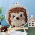 thumbnail image 2 of Punch Needle Kits Hedgehog Embroidery Starter Set with Hoop Easy for Beginners DIY Stress Relief Handmade Craft Hobby and Home Decor 20x20cm-13, 2 of 8