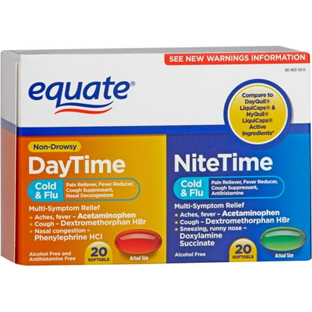 Equate Eq Day/nite Liquidgels Combo 40ct