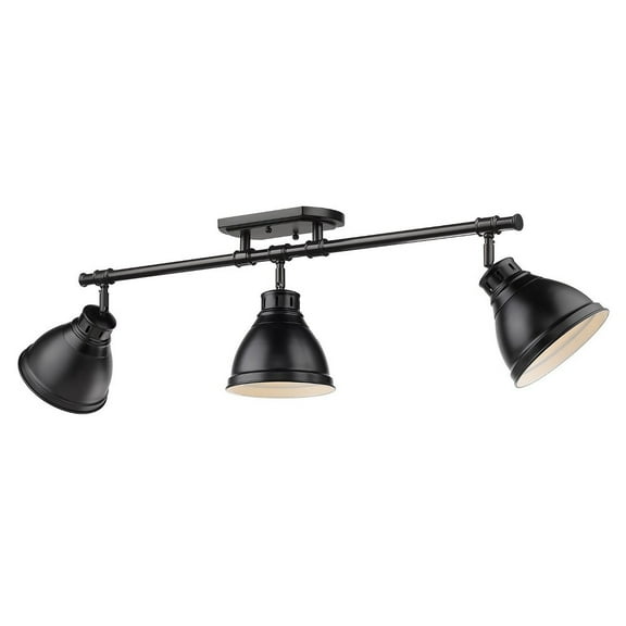 Yep by Golden Lighting Duncan 3-light Semi-Flush Mount in Matte Black