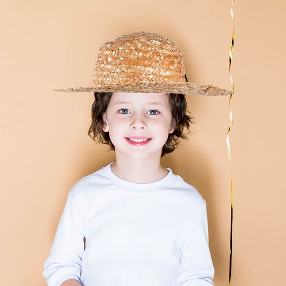 UPGRATOR Boy Hats Summer Straw Hat Round Brim Comfortable Wear Children Beach Adventures 1Pcs