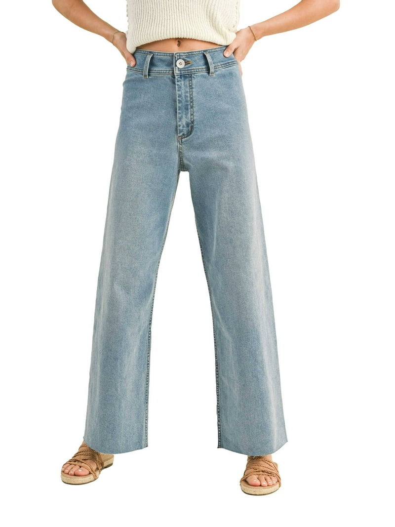 Miou Muse - Straight Wide Leg Denim Pants - MMP623 - Walmart.com Miou Muse - Straight Wide Leg Denim Pants - MMP623 - Walmart.com