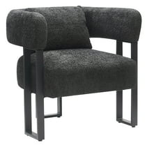 Inspire Contemporary Boucle Fabric Accent Chair Charcoal Black