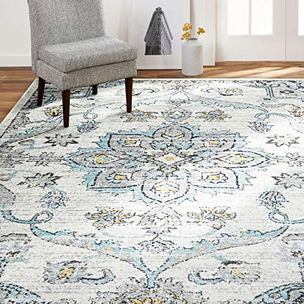 Home Dynamix Nova Astoria Transitional Medallion Area Rug, Ivory, 5' 2" x 7' 2" Rectangle