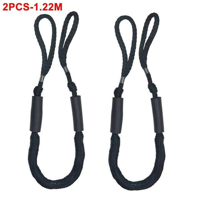 2Pcs Set Bungee Dock Line Mooring Rope for Boat 4 ft 2 Ropes Rope Bungee Cord Dockline Boats Kayak Accessories