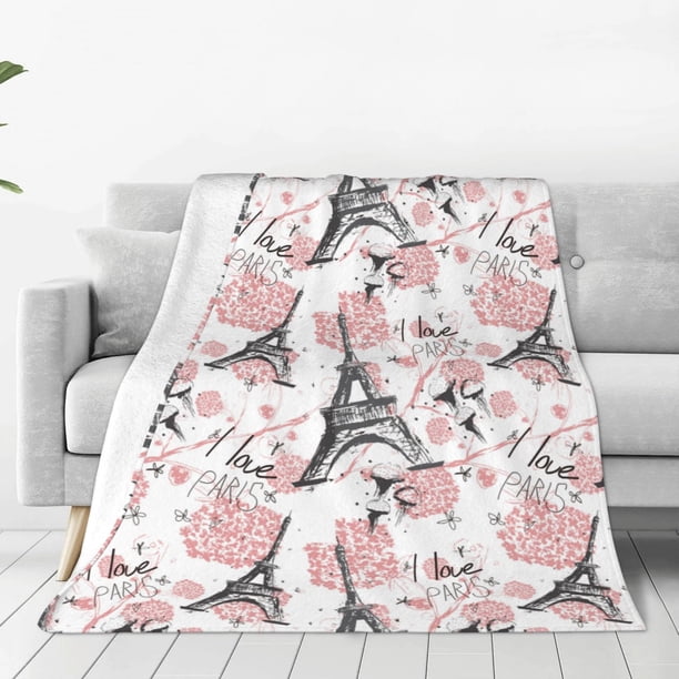 Balery Paris Manta de Felpa Suave y Acogedora – Cobija de Franela Aterciopelada para Cama, Lavable y Cálida para Sofá, Mascotas, Transpirable-50"x40"