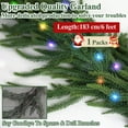 thumbnail image 4 of 6FT Christmas Norfolk Pine Garland with Led Lights, Real Touch Faux Green Garlands, Winter Artificial Greenery Garland for Mantle, Stairs, Table, Fireplace, Indoor & Outdoor Christmas Decorations, 4 of 12