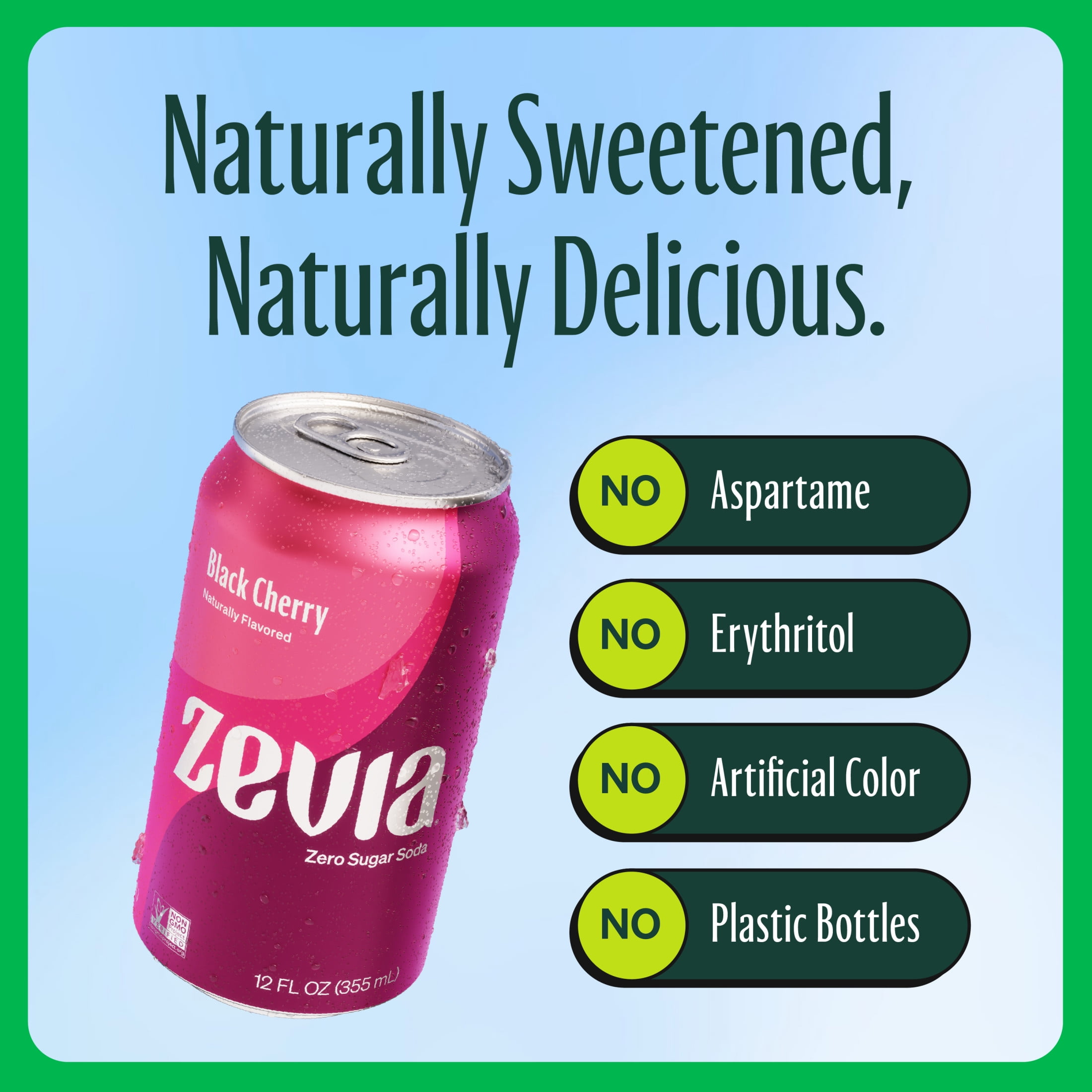 Zevia Zero Sugar, 0 Calorie, Caffeine-Free Soda Pop, Variety Pack, 12 fl oz, 18 Pack Cans