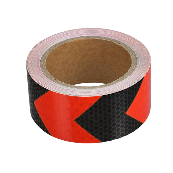 Unique Bargains 5cmx10m Red and Black Arrow Reflective Stickers Reflective Tape Safety Warning Reflective Protector
