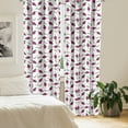 thumbnail image 2 of Ambesonne Vegetables Curtains, Cartoon Garlic and Beet, Pair of 28"x95", White Dark Magenta, 2 of 5