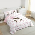 thumbnail image 3 of Castle Fairy Monogrammed Letter S 2-Piece Twin Bedding Comforter Set, Kawaii Pink Bow, Animal Leopard Print, Reversible, 3 of 8