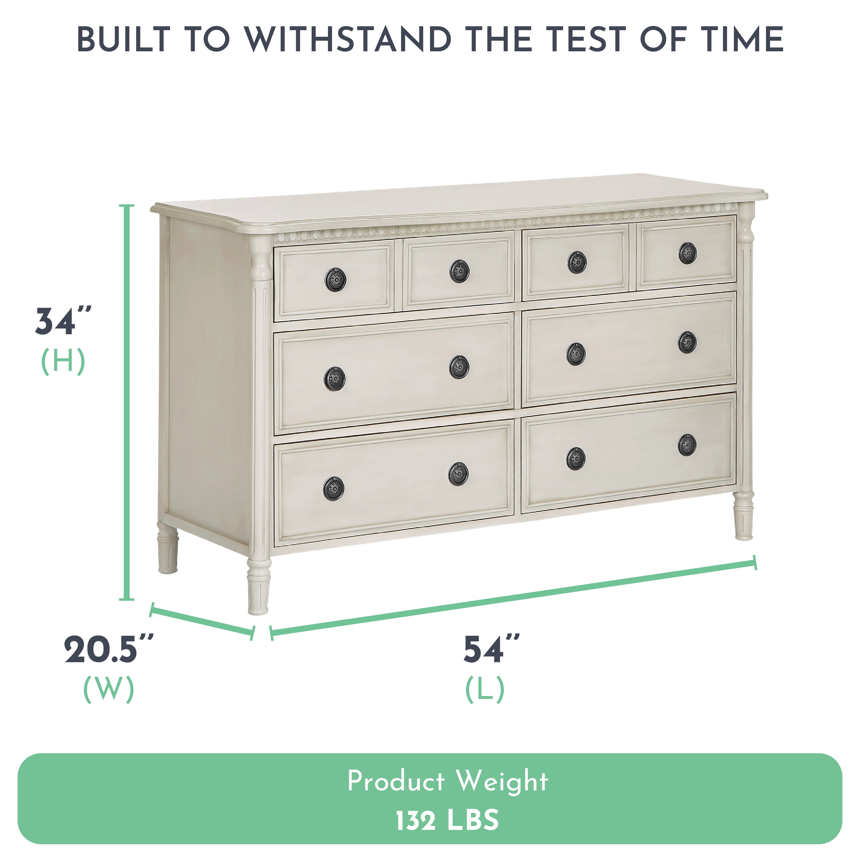 evolur Julienne Double Dresser - Cloud