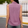 thumbnail image 6 of Linen Blend Short Sleeve Casual Blouse for Women, 6 of 7