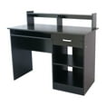 thumbnail image 2 of Computer Desk with Keyboard Tray, Home Office Laptop Desk with 1 Drawer and 2 Shelves, Wooden Writing Studying Desk with Storage Shelf for Bedroom, Small Space, 2 of 9