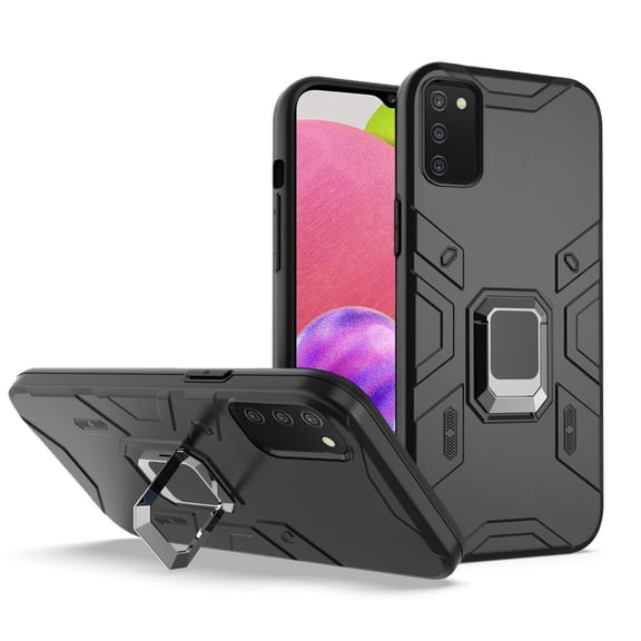 For Samsung Galaxy A03S SM-S134DL Advanced Cover Phone Case   Tempered Glass - Black