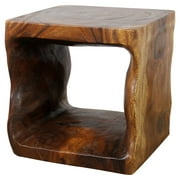 Haussmann® Wood Natural Cube End Sofa Table 16 in x 16 in H Walnut Oil