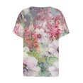 thumbnail image 5 of Women's Fashion 2024 Y2K Tops Dressy Casual Short Sleeve Tunic Tops for Lady Loose Fit Flowy Summer Clothes for Teen Girls V Neck Blouse Vintage Floal Printing Comfy Casual Shirts Pink T Shirts XL, 5 of 5