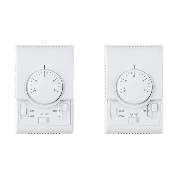 2X MT01 220VAC Room Mechanical Thermostat Air Conditioner Fan Coil Thermostat Temperature Controller Warm