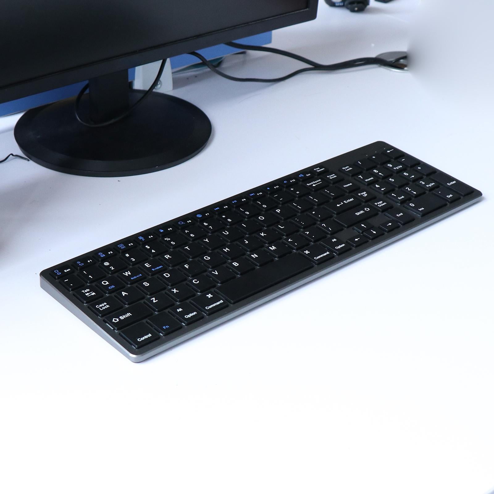 Wzmzjy Bluetooth Wireless Keyboard for Windows IOS Android Laptops - black, black D