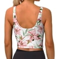 thumbnail image 3 of Lsque Lilies Flowers Printed Women'S Sports Bra, Compression, Moisture Wicking, High-Impact Sports Bra For Women,Supportive sports bra-Large, 3 of 9