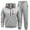 Gray, variant on LEKWK Tracksuit Men Matching Sets Quarter Zip Hoodie Sweatshirt and Jogger Sweatpants with Multi Pockets Athletic Workout 2 Piece Outfits