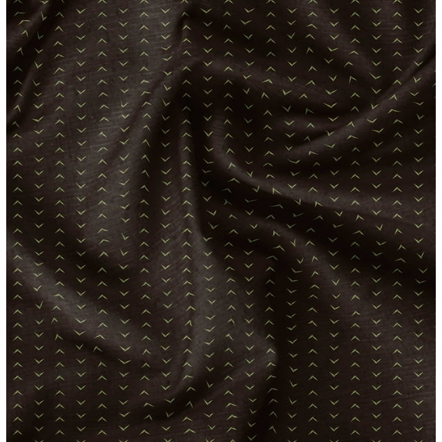 Soimoi Brown polyester Crepe Fabric Geometric Arrow Tribal Print Sewing Fabric Yard 52 Inch Wide