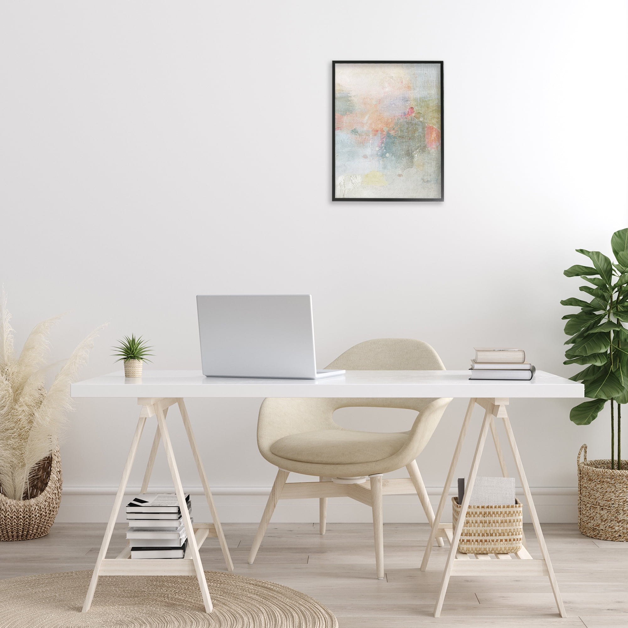 Stupell Industries Subtle Transitioning Abstract Abstract Painting Black Framed Art Print Wall Art, 16 x 20