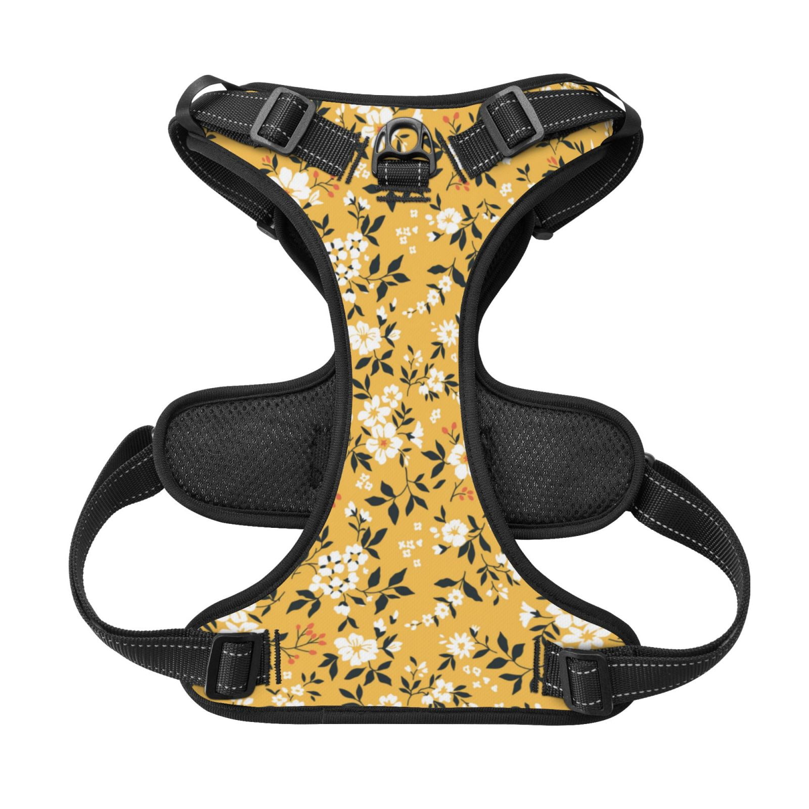 Kdxio Daisies Flowers Print No Pull Dog Harness Adjustable Reflective Oxford Easy Control Medium Large Dog Harness for Training and Everyday-Large