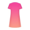 thumbnail image 2 of Women Summer Dress Ruffle Petal V-Neck Sundress Short Sleeve Casual Dress Hot Pink M, 2 of 5