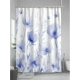 thumbnail image 5 of Shower Curtains Vintage Floral Bath Curtain Watercolor Flowers Blue Waterproof Bathroom Shower Curtain Set with Hooks Decoration 72 x 72 Inches, 5 of 7
