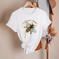 thumbnail image 4 of Alun Cute Honeybee Graphic T Shirts Round Neck Soft Comfort Fit Short Sleeve Tee Shirts for the Love of the Bees Fashion Letter Printed Summer Ladies Tops White S, 4 of 5