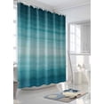 thumbnail image 3 of Turquoise Ombre Shower Curtain, Modern Abstract Art Gradient Waterproof Shower Curtain Set with 12 Hooks Lightweight Washable Fabric Shower Curtains for Bathroom 72x84 Inches, 3 of 6