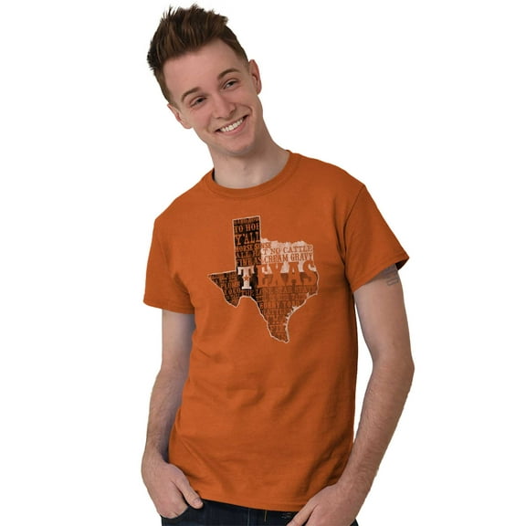 Texas Slang Funny State Shape TX Men's Graphic T Shirt Tees Brisco Brands S
