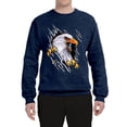 thumbnail image 2 of Torn Ripped Eagle Claws Animal Lover Unisex Crewneck Graphic Sweatshirt, Vintage Heather Navy, 3XL, 2 of 3