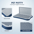 thumbnail image 5 of Dog Potty with Grate and Splash Guard, 20 in Large Pee Pad Holder for Puppy Training, Includes Training Manual & Post, 20.1 x 15.6 x 1.4 in Dog Toilet, Dark Blue, 5 of 8